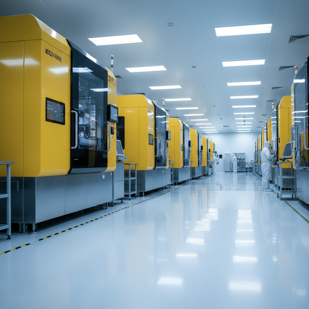 台積電廠房裡密集排列的 EUV 光刻機——全球兩百台，產出全球最先進製程晶片